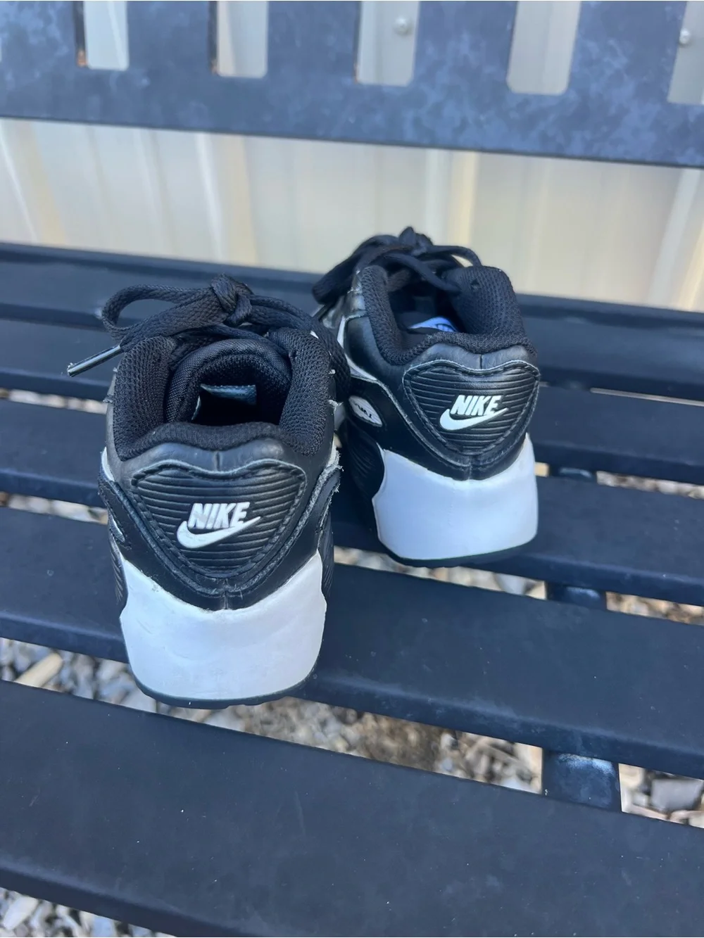 Nike Air Max 90 EasyOn Little Kids' Shoes-Black & White Size 9